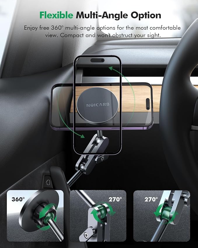 for Tesla Phone Mount,for Mag-Safe Door-Install Phone Holder, Compatible with Model Y (2026-2019) & Model 3 (2023-2017), Magnetic Car Phone Mount for iPhone 17/16/15/14/13/12, Tesla Accessories