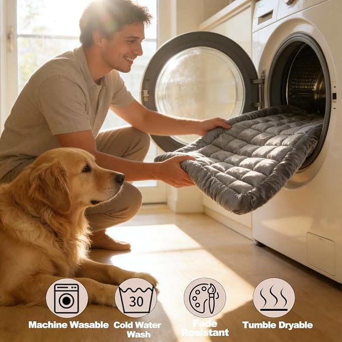 Dog Car Seat Cover for Back Seat, Sliver Gray Flannel Pet Bed Mat, Non-Slip Waterproof Bottom, Washable Dog Bed & Seat Protector for Cars SUVs Trucks, Fits Backseat Extenders