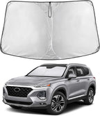 Windshield Sunshade Compatible for Hyundai Santa Fe 2013-2016 2017 2018, Sun Visor for Front Windshield & Window Sun Shade Cover, UV Heat Blocker & Protector, Car Accessories