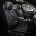 Car Seat Covers Front Seats - Luxury Breathable Waterproof Faux Leather Car Seat Cover Protectors with Lumbar Support, Universal Fit for Most 5 Seats Vehicles Sedans Hatchbacks Pick-ups, Black