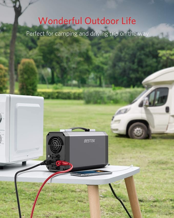 1200 Watt Power Inverter, 12V DC to 110V AC Car Inverter with LCD Display, 2 AC Outlets, 5V/2.4A USB Port, Cables Included, Car Power Converter for Truck, Home, Vehicles, Laptop