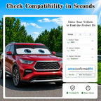 Car Windshield Sun Shade, Universal Fit Full-Size SUV Pickup, Cute Black | 63 x 33.86" Large Windshield Cover, Foldable Front Window Sunshade, UV Heat Protection, Cute Eyes Series