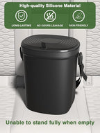 Leakproof Car Trash Can, 1.9 Gallon Soft Silicone Hanging Garbage Can with Lid, Easy to Clean Vehicle Trash Bin, Suitable for Sedans, SUVs, MPVs & Trucks