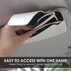 Sunglass Holder for Car Visor, Car Sunglasses Holder Leather, Eyeglasses Holder Glasses Storage Case Visor Accessories