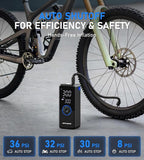 Tire Inflator Portable Air Compressor,4X Faster Inflation Cordless Tire Air Pump with Digital Gauge,Auto Shut-Off,LED Light,Electric Air Pump for Car Tires,SUV, Motorcycle, Bike, Balls(BLUE)