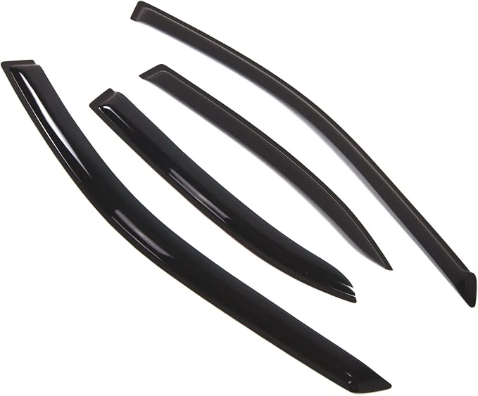 WD2-321 Dark Smoke 4 Pcs Set Window Visor (Outside Mount) Deflector Rain Guard Compatible with 1999-2003 Mitsubishi Galant Sedan