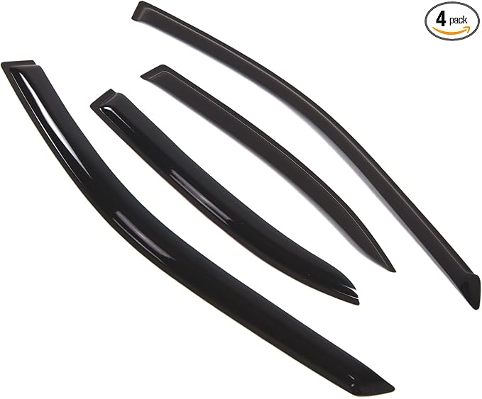 Outside Mount Window Vent Visors Rain Guards Compatible with Mitsubishi Galant Sedan 1999-2003 | Side Window Wind Deflectors Rain Shields | Smoke Tinted, 4 Pcs Set, DGWV-321