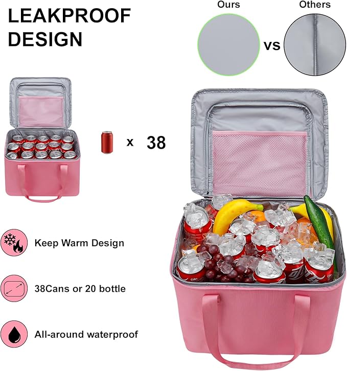 Car Trunk Organizer and Storage with Lid & Removable Cooler Bag, Car Accessories 6 Removable Dividers for Custom Space, Collapsible Trunk Organizers Interior for SUV & Sedan, Large