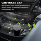 Car Trash Can Bin with Lid, Mini Vehicle Cup Holder Organizer Leakproof Garbage Bin, Waterproof Cup Type Trash Can Multi-Function Storage Container for RV Home Office (Black)
