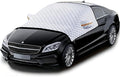 5-Layer Larger Covering Windshield Cover, UV Heat Insulation Sun Shade Cover, All Season Snow Ice Waterproof Windshield Cover, Hail Protector for Sedan Compact Hatchback (Size M)