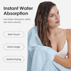 Bath Towels Pack of 2, 30 in x 60 in, Large Microfiber Bath Towel Set, Ultra Soft, Super Absorbent, Fast Drying, Use for Sauna, Sport, Travel, Fitness, SPA, Yoga,Coral Fleece -Light Blue