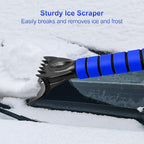 35 Inch Ice Scraper and Snow Brush for Car Windshield, Extendable Snow Scraper Brush with Foam Grip for Truck SUV Vehicle Window - Blue