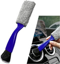 2 in 1 Duster for Car Clean, Portable Double Head Auto Detailing Brush, Soft Double-Ended Dust Removal Brush Interior Cleaning Tool for Most Vehicles, Car Accessories (Blue)