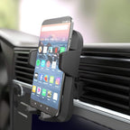 Universal Portable Smartphone Holder for Car, Air Vent Mount, 360° Rotation, Easy to Install, One-Handed Release, Adjustable and Secure, Grey