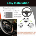 Large Size Bling Comfy Steering Wheel Cover with Jumbo Crystal Rhinestones, Anti-Slip Diamond Leather, 15.5-15.75 Inch (Silver)