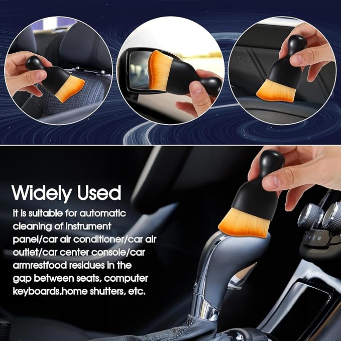 10pcs Car Windshield Cleaning Tool, Windshield Cleaner with 5 Washable and Reusable Microfiber Pads and Extendable Handle, for Auto Glass Wiper (Bule（10pcs）)