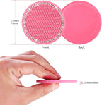 2PCS Bling Car Cup Coaster, 2.75 Inch Auto Cup Holder Insert Coasters Silicone Anti-Slip Crystal Rhinestone Drink Mat, Universal Vehicle Interior Accessories for Women Girls (Pink)