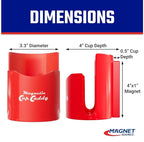 Magnetic Cup Holder - Caddy for Bottles, Glasses, and Cans - Fits on Fridge, Lawnmower, Forklift, Cart, or Ladder - Heavy-Duty Magnet