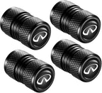 Tire Valve Stem Caps, Compatible with Infiniti Series Stem Cap Universal Car Air Cover Car Accessories for Cars, SUV, Truck, Motorcycles 4pcs （Black）