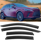 Rain Guards Window Deflectors for 2016-2022 Lexus RX350 RX450h, 4-Piece Set for Front & Rear Doors, Smoked Tint Outside Window Wind Deflectors Vent Visors Shades,OE Style No-Gap Fit