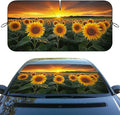 Sunflower Car Window Sun Shield Rustic Yellow Golden Flower Sunset Front Window Sun Shade Blocks UV Rays Sun Visor Protector for Car Sedan Truck SUV Accessories 59" L x 31.5" W