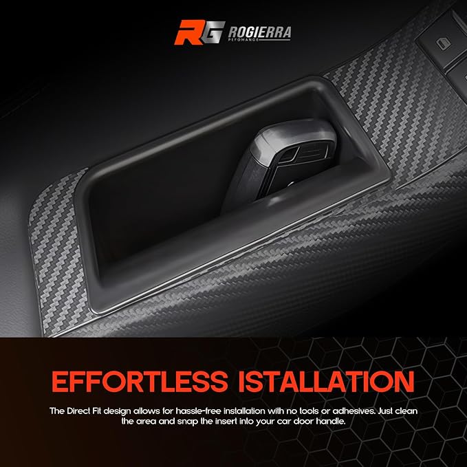 4PCS for Ford Explorer 2020-2023 Front and Rear Row Door Storage Box Door Side Organizer Tray Phone Container Pocket Insert Tray Armrest Organizer Container for Ford Explorer Accessories