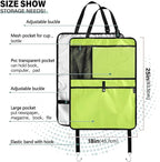 Neon Yellow Car Seat Organizer for Kids Backseat Kick Mat with Adjustable Strap Seat Back Protectors for Car Vehicle SUV 2 Pcs