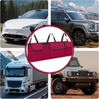 Car Trunk Organizer, Backseat Hanging Large Storage with Adjustable Straps,Waterproof PVC Collapsible Cargo Bag, Car Interior Accessories for Auto SUV MPV (Red)