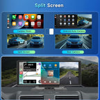 [2.5K Front Camera+64G TF Card] Wireless Carplay/Android Auto Portable Car Radio with 9.3" HD Touchscreen Dash Cam, Front/Rear View Camera Stereo Receiver Bluetooth FM Transmitter AUX