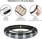 Thickened Elastic Steering Wheel Cover, Gordon Dress Tartan Plaid Ultra, Soft, Breathable, Fit for Cars, SUVs, Trucks, Stylish Comfortable Grip