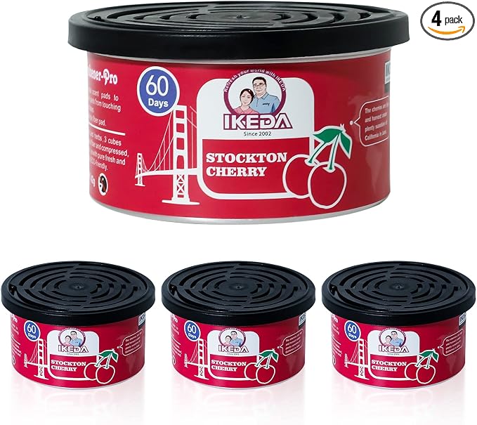 Car Air Freshener: Stockton Cherry Scent | Car Scents | Odor Eliminator Essential | Long-Lasting | Strong Fragrance | For Home Closet | 1.5 Oz | Pack of 4…