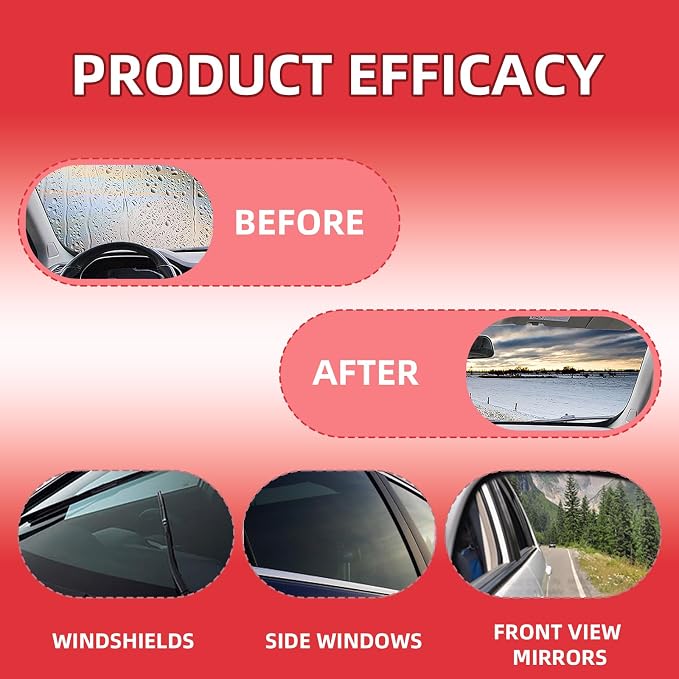 Oil Film Cleaning Brush for Windshield,Improves Driving Visibility(3PCS) | Rain Repellent Windshield Cleaner Tool , Anti-Rain Coating,Windshield Cleaner,Kit with Supplements & Towel