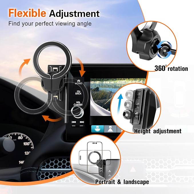 Car Phone Holder for Honda CR-V HR-V 2023 2024 2025 2026: for MagSafe Magnetic Cell Phone Mount for HRV CRV Accessories 7/9 inch Screen - Touchscreen Cradles Strong Magnets for iPhone Samsung