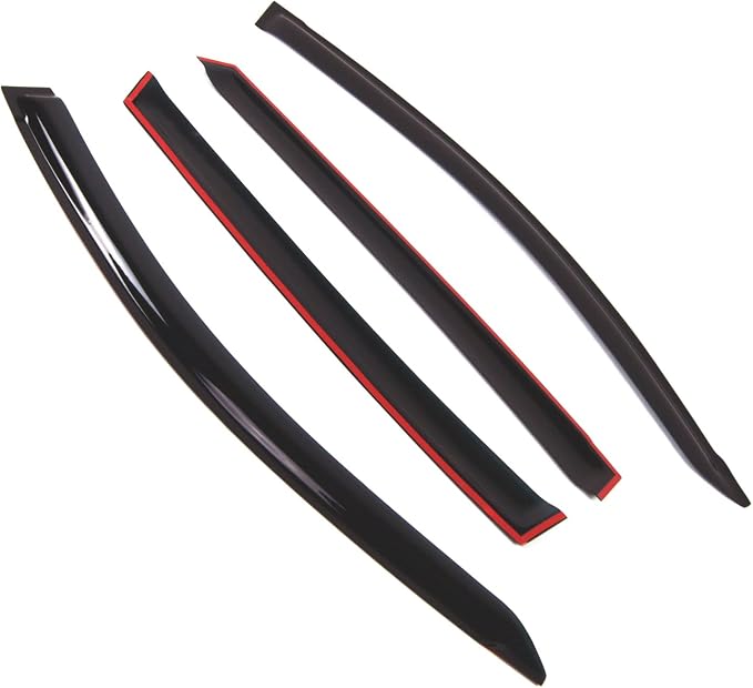 WD2-741 Dark Smoke 4 Pcs Set Window Visor (Outside Mount) Deflector Rain Guard Compatible with 2013-2016 Toyota RAV4