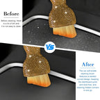 Bling Car Detailing Brush, Crystal Rhinestone Non-Scratch Vehicle Cleaning Dust Brush for Air Vent & Dashboard, Soft Bristles Automotive Interior Cleaning Tool, Universal Fit (Light Tea)