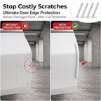 4 PCS Silicone Car Door Edge Guards, Self Adhesive Car Door Protector, Anti-Collision Crash Scratch Strips Protector, Auto Accessories Decorative Strip for Sedans Trucks SUVs (White)