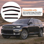 Rain Guards Compatible with 2014-2025 Jeep Cherokee, Tape-On Side Window Visor Wind Deflector Vent Visors Car Accessories 4pcs