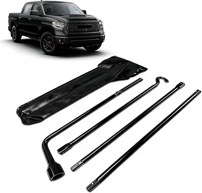 Spare Tire Tool Kit for 2007-2021 Tundra 2008-2021 Sequoia | Rattle-Free | Heavy Duty Lug Wrench Extension Rods with Hook for Spare Tire Winch | Direct OEM Fit | Rust & Corrosion Resistance