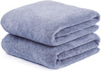 Microfiber Bath Towels, Ultra Soft, Super Absorbent, Fast Drying, No Fading, Large Body Towel Set for Shower, Gym, Sauna, Sport, Travel, Fitness, SPA,Yoga (Coral Fleece Blue, 30 in x 60 in)