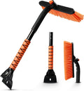27" 3 in 1 Snow Brush with ice Scraper for car Windshield and Window | 360° Aluminum Rotatable Snow Brush for car | Winter Snow Removal Tools with Detachable Foam Grip | Winter Car Accessories