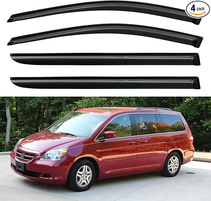 Window Visors Rain Guards for 2005 2006 2007 2008 2009 2010 Honda Odyssey, Out-Channel Window Vent Wind Deflectors Visors Shades for 05 06 07 08 09 10 Odyssey
