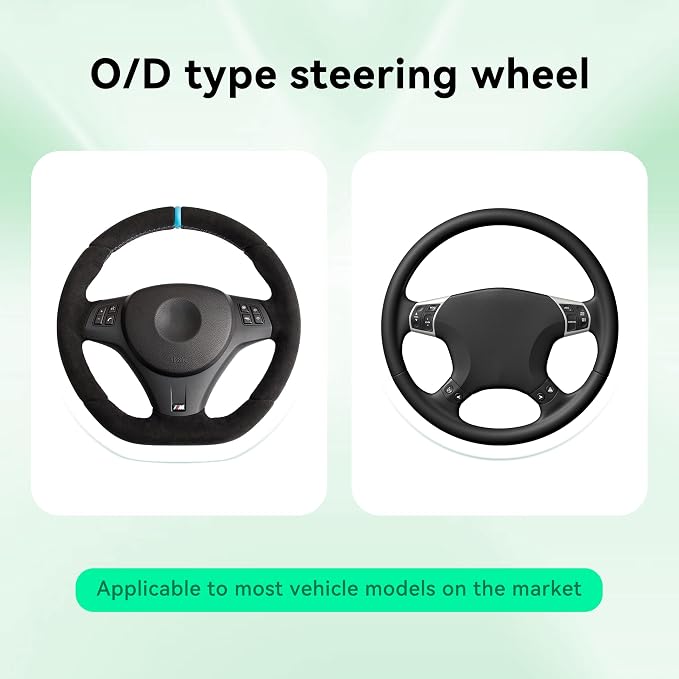 Car Steering Wheel Cover, 14.5-15inch Leather Anti-Slip Car Wheel Cover Protector, Safety Comfortable Desgin, Universal Auto Steering Wheels Accessories for Cars Truck SUV (Black)