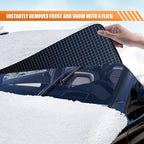 Car Windshield Ice and Snow Cover, 71" × 44.5" Waterproof Heavy Duty Oxford Fabric Auto Window Sunshade Cover, Universal Vehicle Exterior Protective Accessories for Sedan, SUV, Truck (Black)