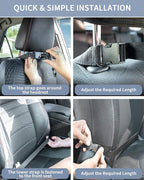 T&H XHome Modern Line Car Seat Protector, 2 Pack Kick Mats Back Seat Protector Abstract Farmhouse Black Brushstroke Blocks Waterproof Back Seat Cover Universal Fit Automotive Interior Protectors