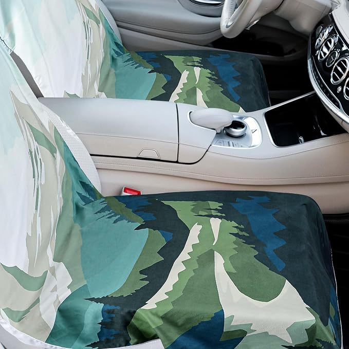 1 Pack Car Seat Towel Covers with Storage Bag 63 x 32 Inch Athletic Running Towel Seat Sweat Washable Non Slip Cover Gift for Car Outdoor Sport Activities (Yosemite)