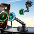 for MagSafe Car Mount Charger, Magnetic Phone Holder for Your Car Charger Dash/Windshield, Magnetic Adjustable Wireless Car Charger Fast Charging Phone Mount for iPhone 17 16 15 14 13 12