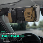 Car Sun Visor Organizer, Rigid Molle Panel Visor Accessories, Modular Vehicle Visor Holder for Tactical Gears and Molle Pouches, Fit Most Vehicles, SUVs, Jeeps, and Trucks