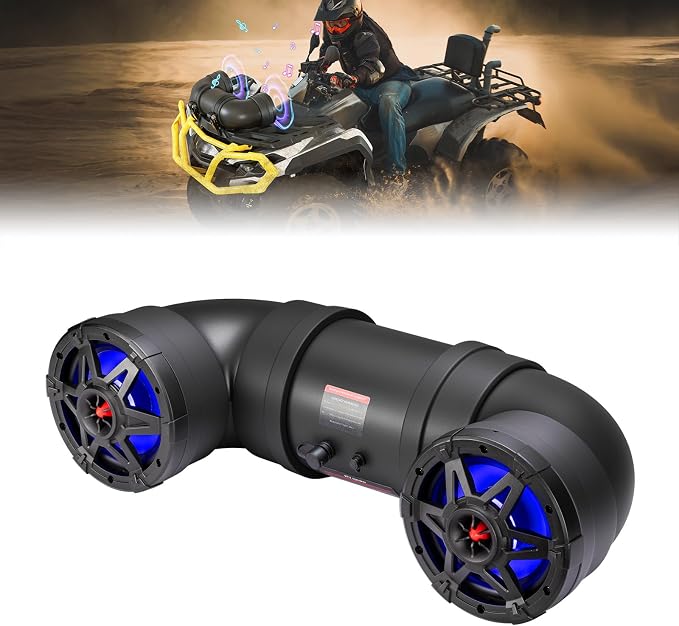 ATV Speaker 6.5 Inch Bluetooth-connectivity ATV UTV Sound Bar w/ 20 RGB Light Modes, 2X Full Range Speakers 2X Tweeters Boat Sound System Compatible with Polaris Sportman Fourtrax Can Am