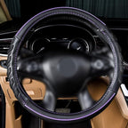 car Steering Wheel Cover Faux Leather Massage Universal fit 3D Honeycomb Hole Anti-Slip Sporty 15 Inches (Purple Black)
