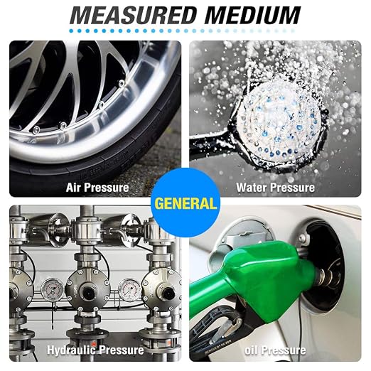 Silver Double Straight Type Tire Pressure Gauge，Dual Head Air Pressure Gauge，Pressure Range 10-160 Psi(Suitable for Trucks, etc.